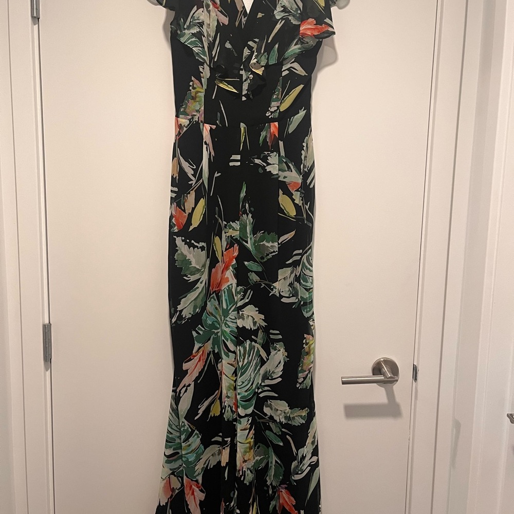 Floral Maxi jumpsuit with Cap Sleeves